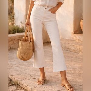 Old Navy High-Rise Cropped White Jeans Plus Size 18